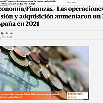 Las operaciones de fusin y adquisicin aumentaron un 25% en Espaa en 2021